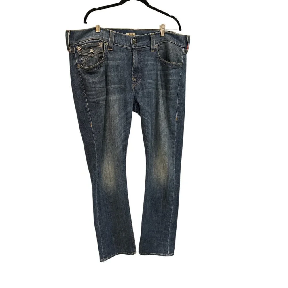 True Religion Men's Size 38 Ricky Relaxed Strait Made In USA Thick Stitch Preown